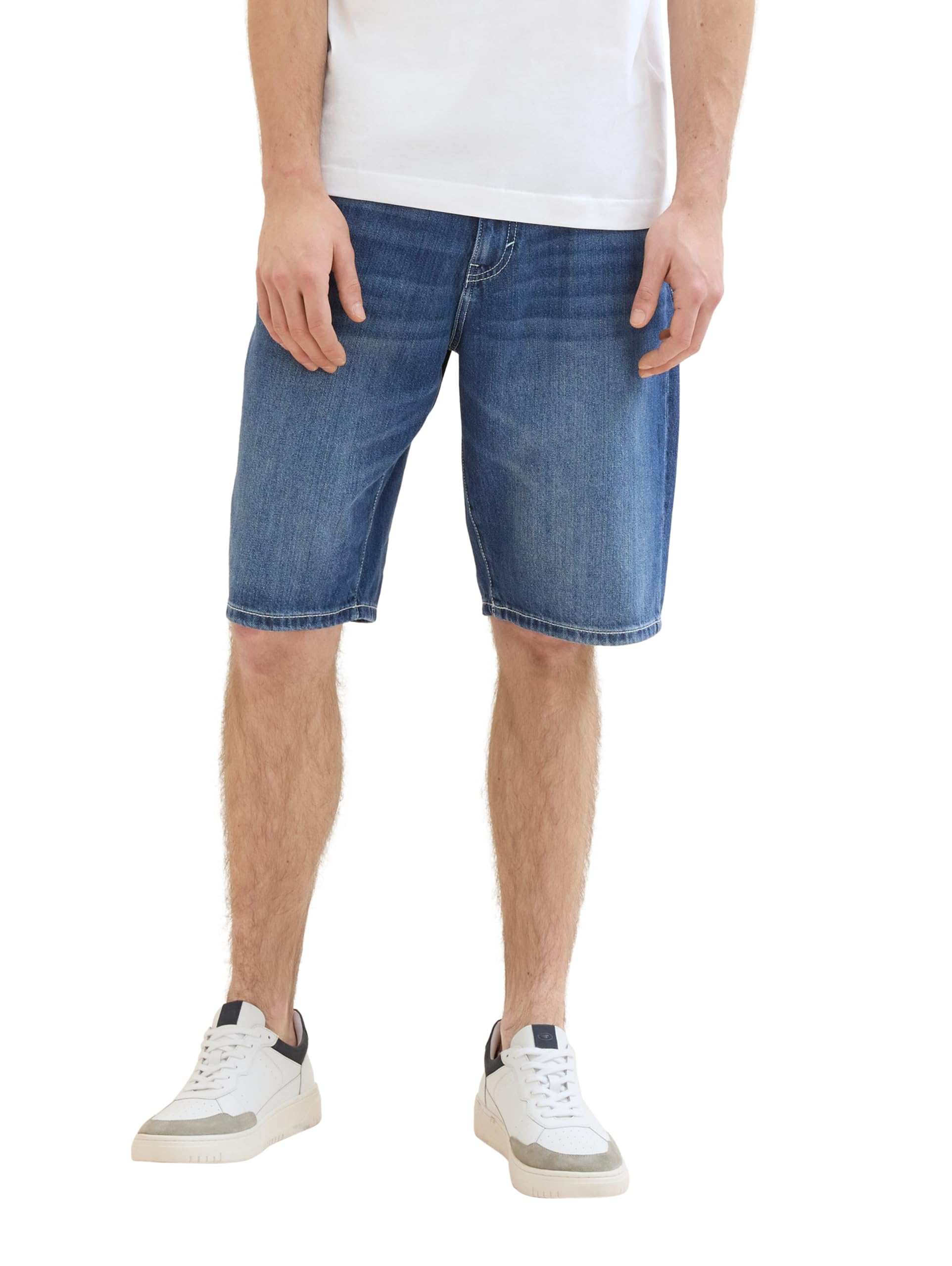 TOM TAILOR Men's 1041422 Bermuda Jeans Shorts, 10119 - Used Mid Stone Blue Denim,