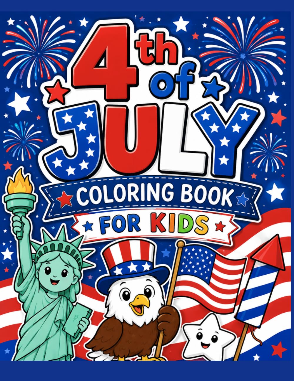 4th of July Coloring Book: For kids ages 4-8