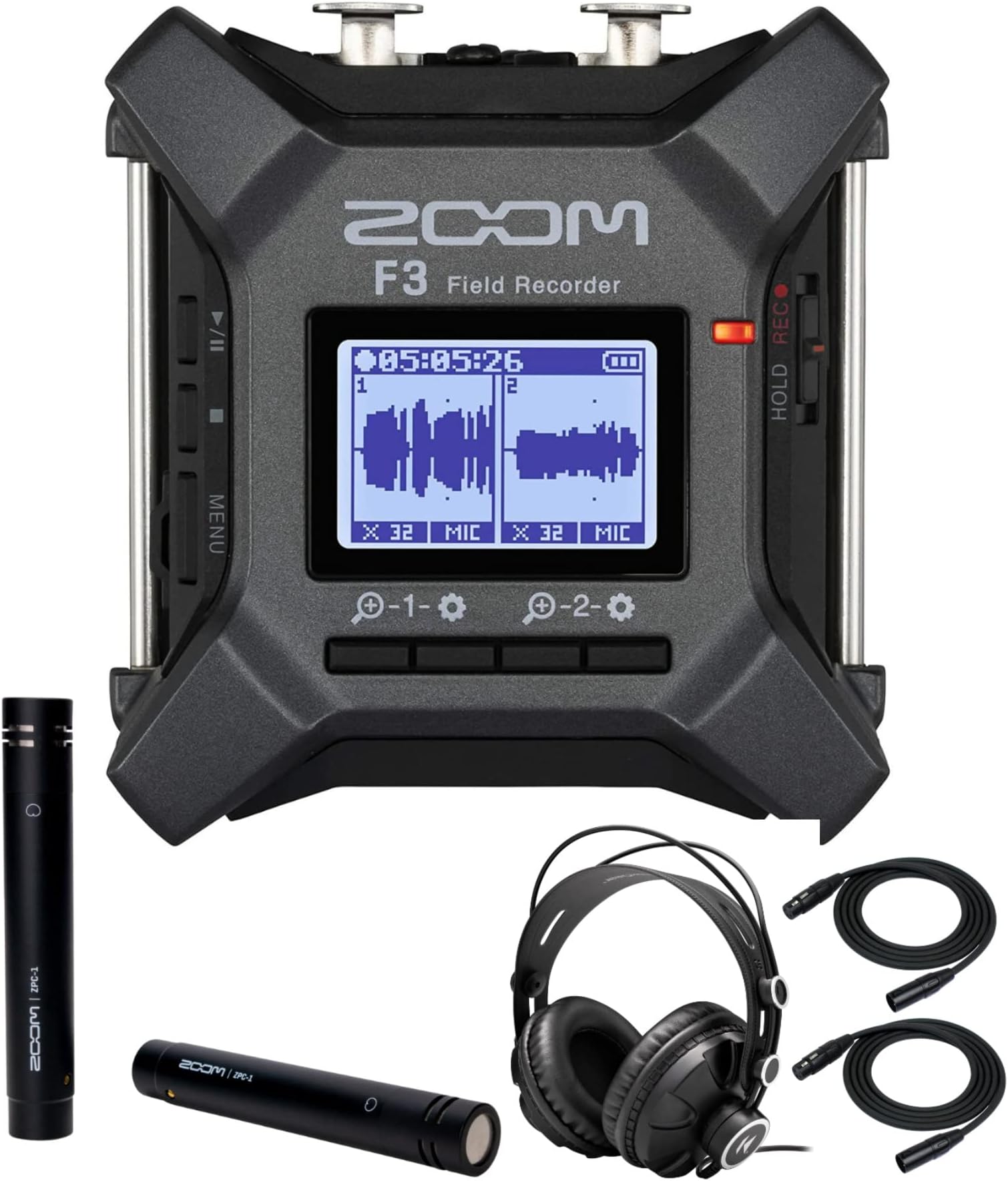 Zoom PodTrak P8 Multitrack Podcast Recorder + 2x Zoom ZDM1