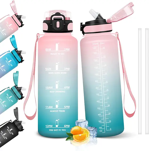 Gourde Sport HoneyHolly 1,5L avec Marqueur de Temps - Hydratation Motivation