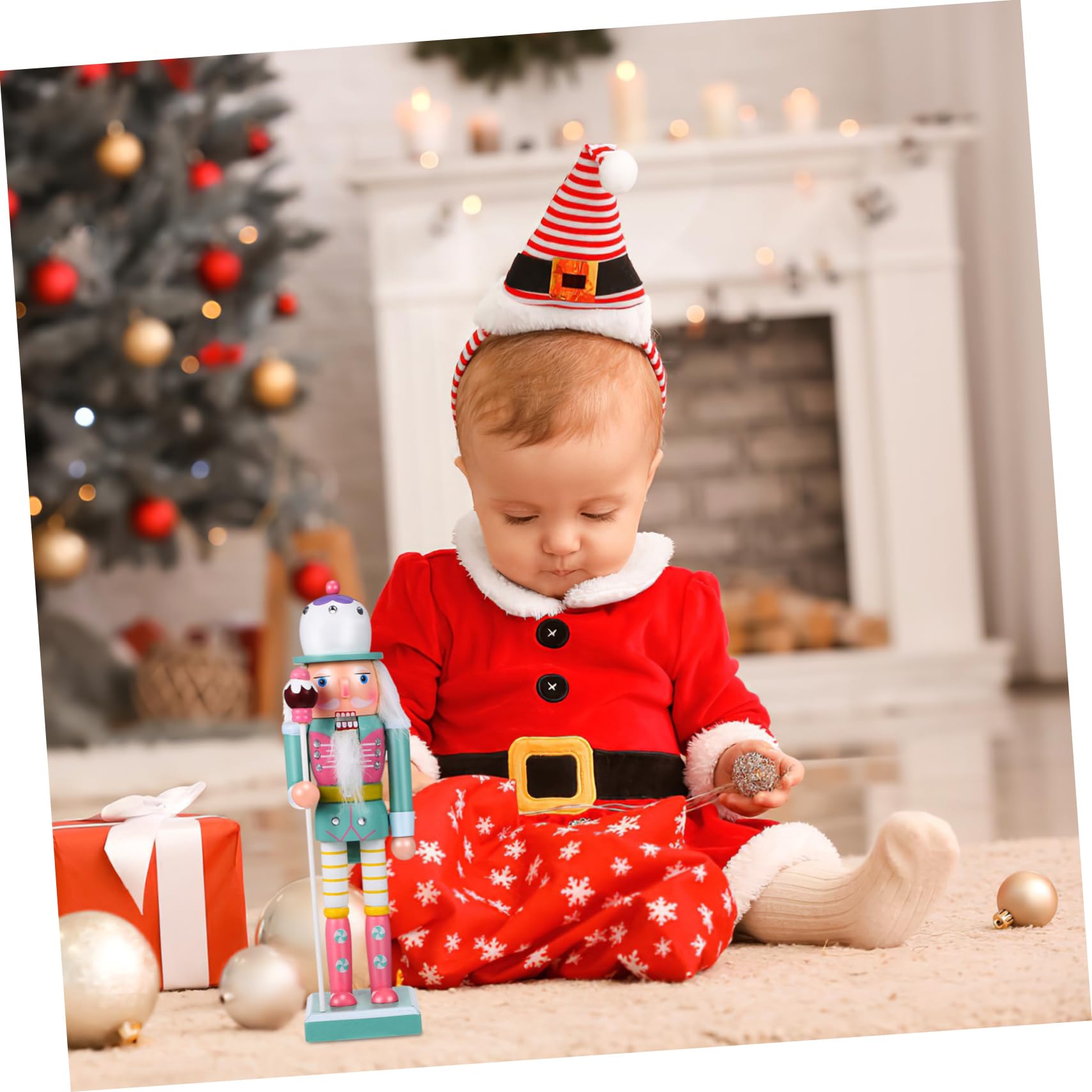 Levemolo Nussknacker aus Holz Soldat Ornament Figur Tischdekoration Weihnachtsdeko für Geschenkidee