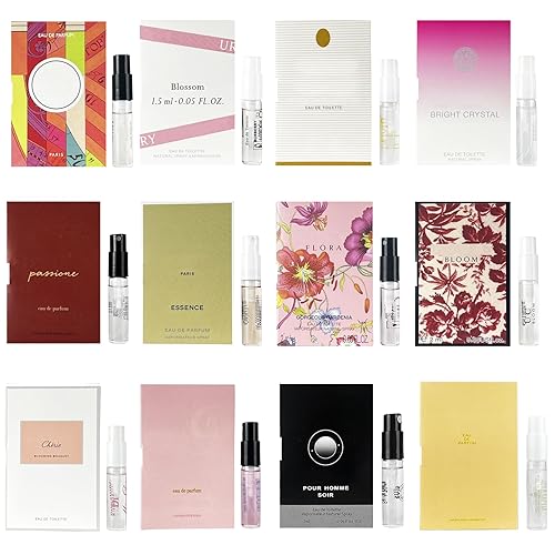 12 piezas de muestras de fragancias de diseñador, muestra de fragancia, set de regalo de perfume en aerosol, perfume de viaje, muestra de perfume,