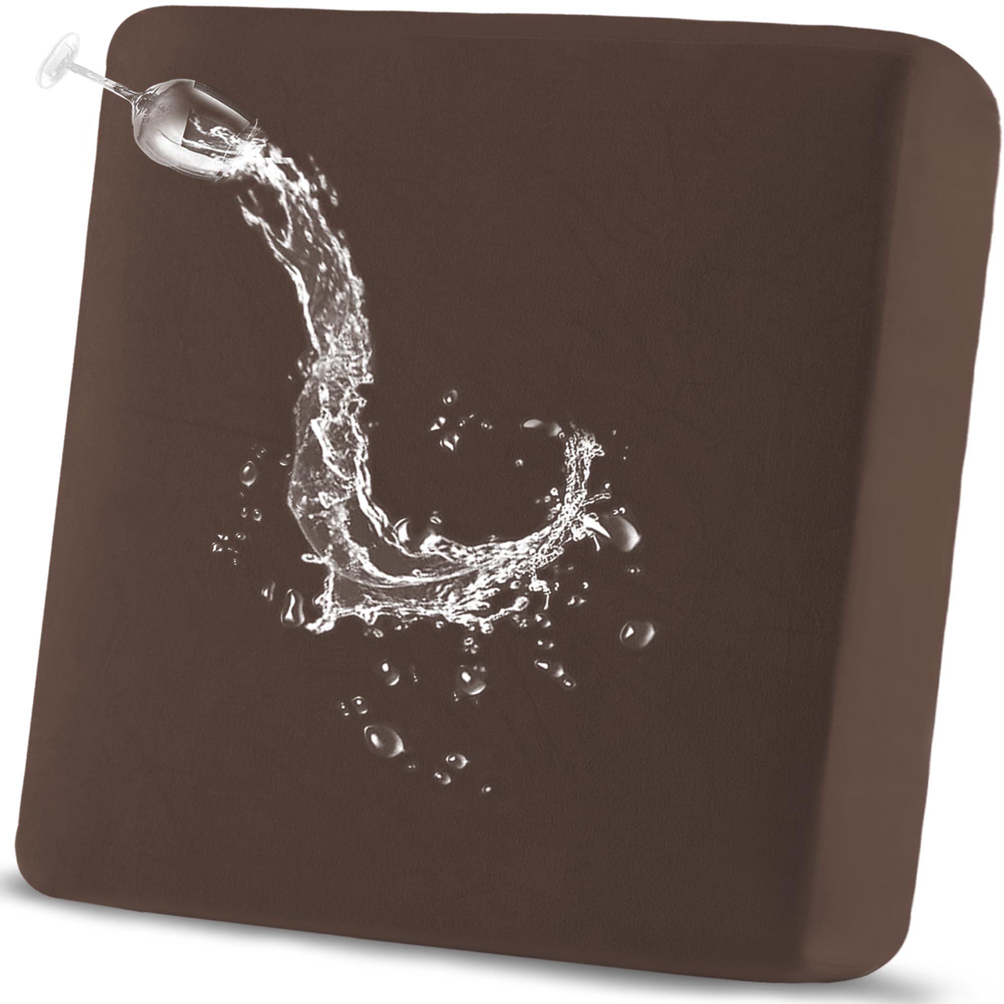 TOPYUMH 100% Waterproof Couch Cushion Covers Chair Seat Cover, Stretch Sofa Cushion Covers for Sectional Sofa, Reversible Sofa Protector Covers for Pets, Washable (Chair Cushion, Chocolate), Small