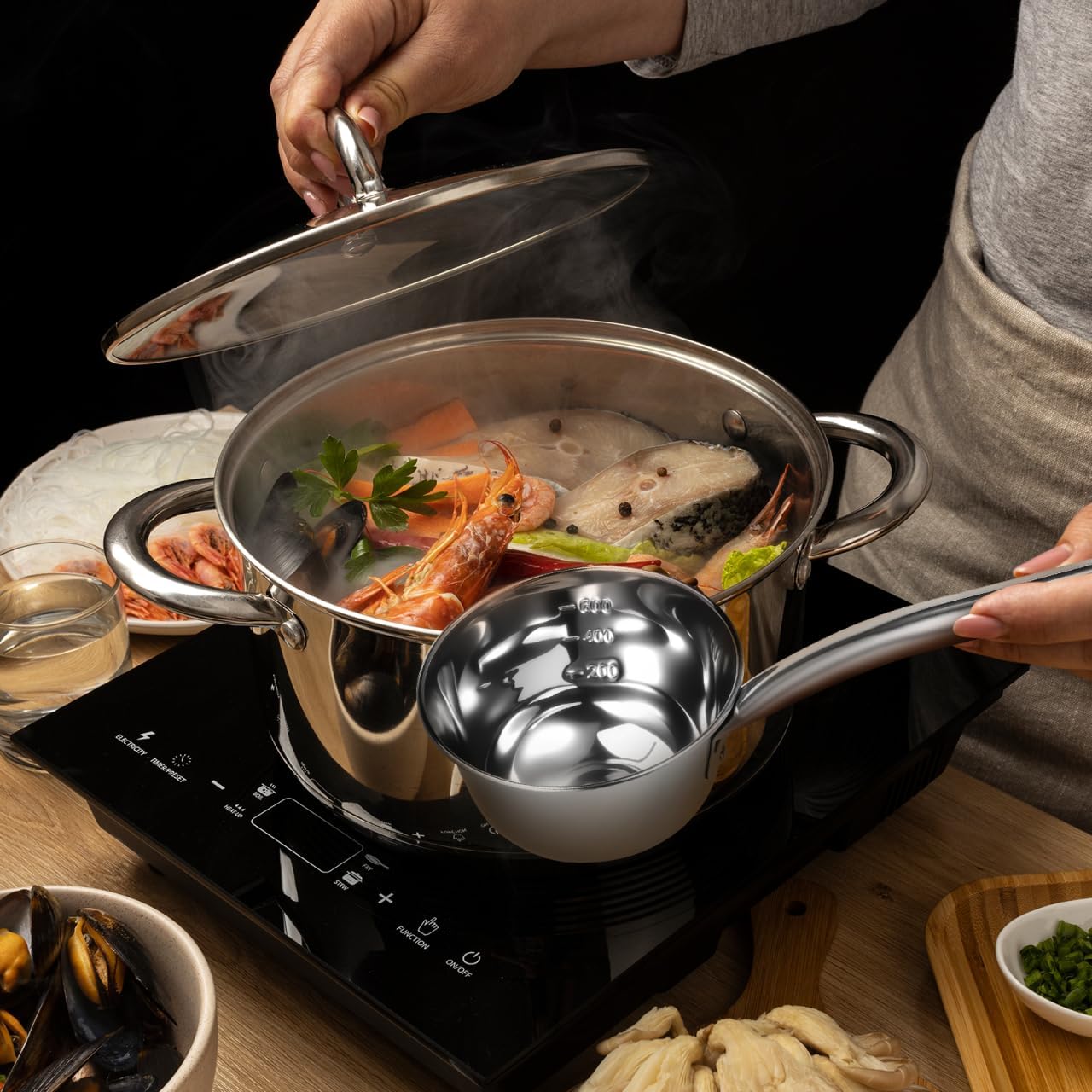 Cabilock Water Scoop: 600ml Long Handle Stainless Steel Hanging Ladle - Multipurpose Kitchen Tool For Stirring Serving And Gardening