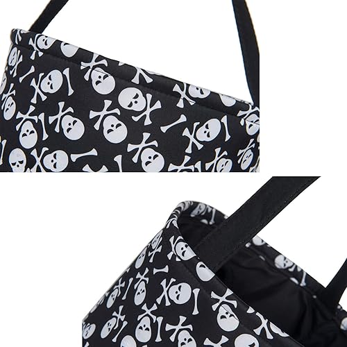 Miniatura 2 de Halloween Trick or Treat Bucket  Bolsa de cesta de dulces para niños (sombrero mágico, calabaza Grimace  esqueleto humano)