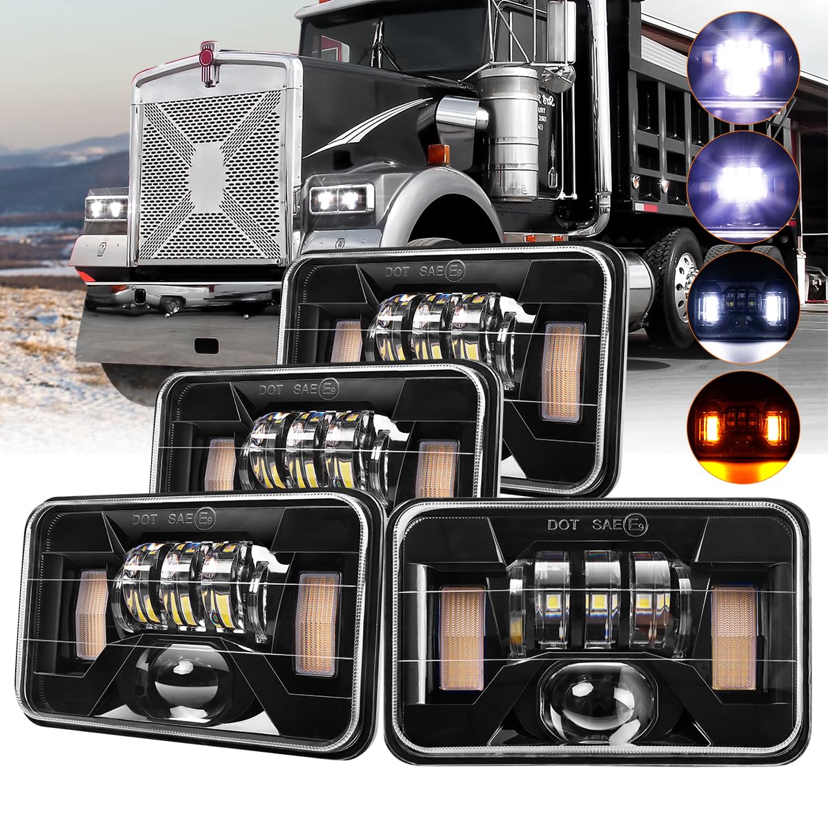 Amazon.com: LEDMIRCY 4x6 LED Lights High Low Sealed Beam