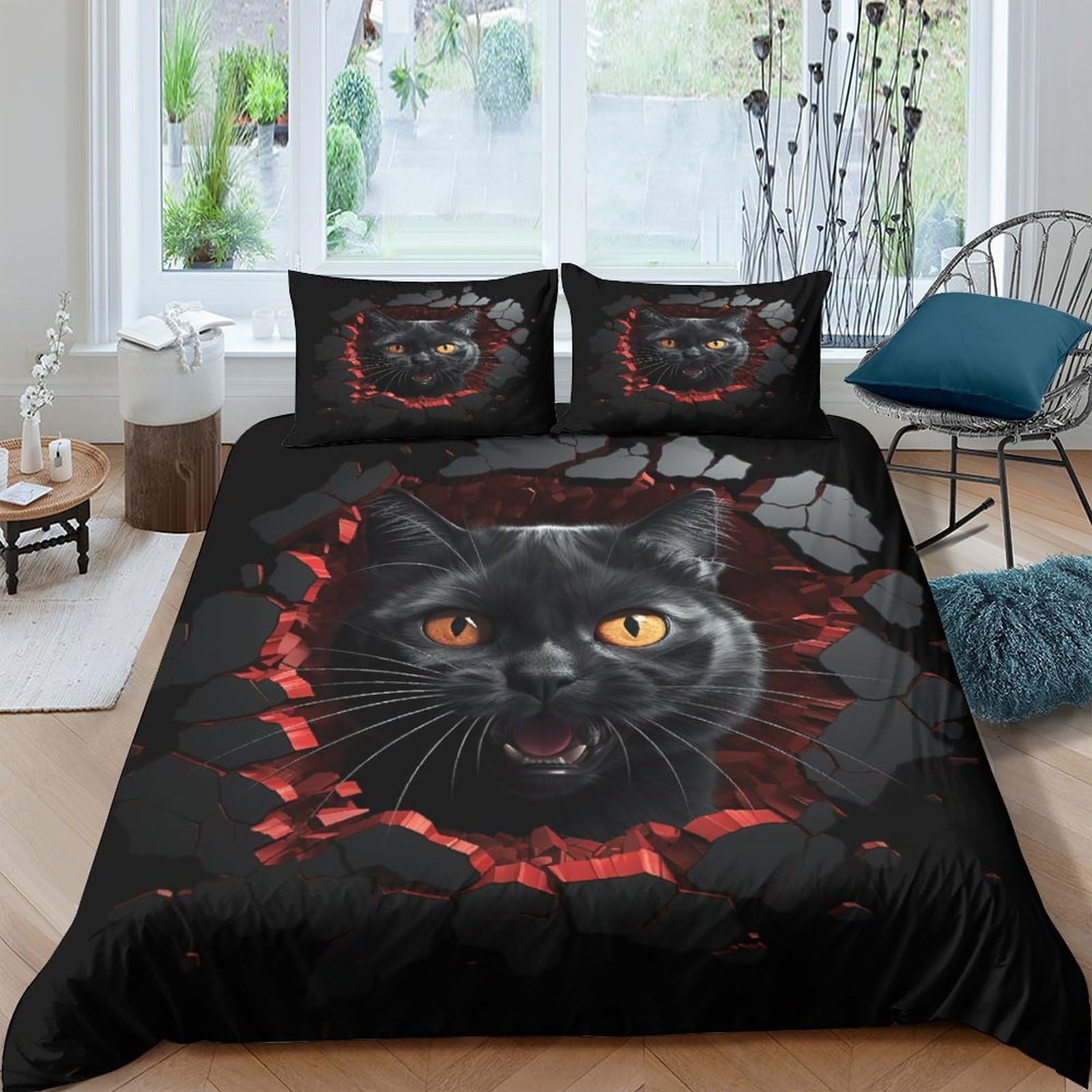 Housse de couette chat microfibre facile à laver pour éviter les plis et les poils