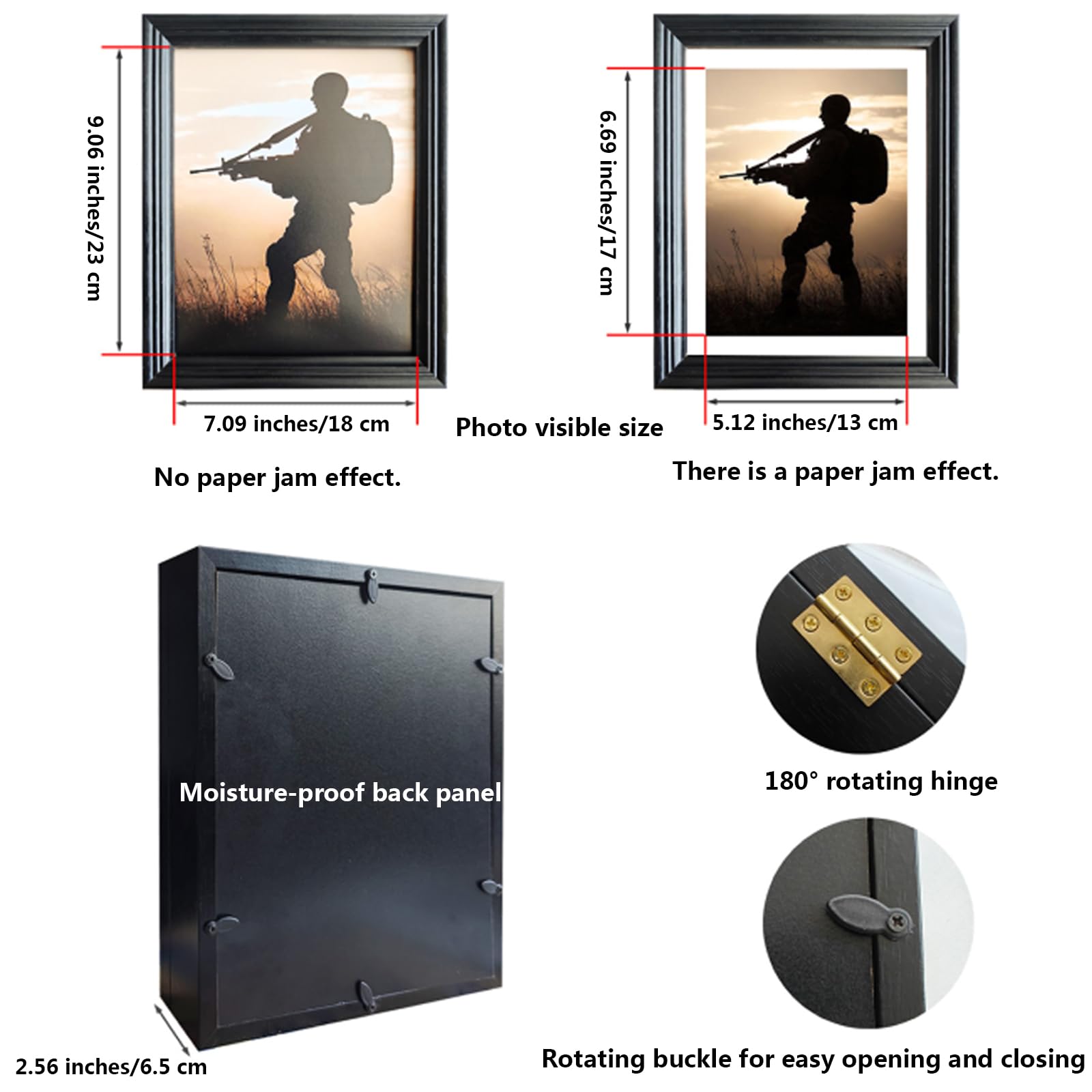 Pin Display Case, Militaire Shadow Box Pin Collection Display Medaille Display Case Pin met UV-beschermde Anti Fade Clear Display Holder Board Frame voor Patch Ribbon Award