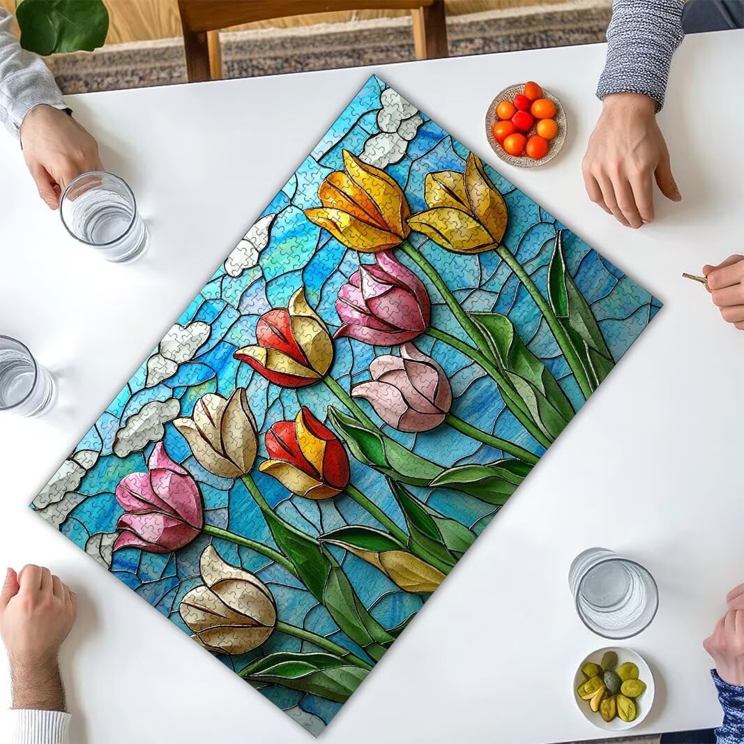 Puzzle 2000 Piezas, Puzzle Tulipán de Madera para Adultos, Regalos -2636