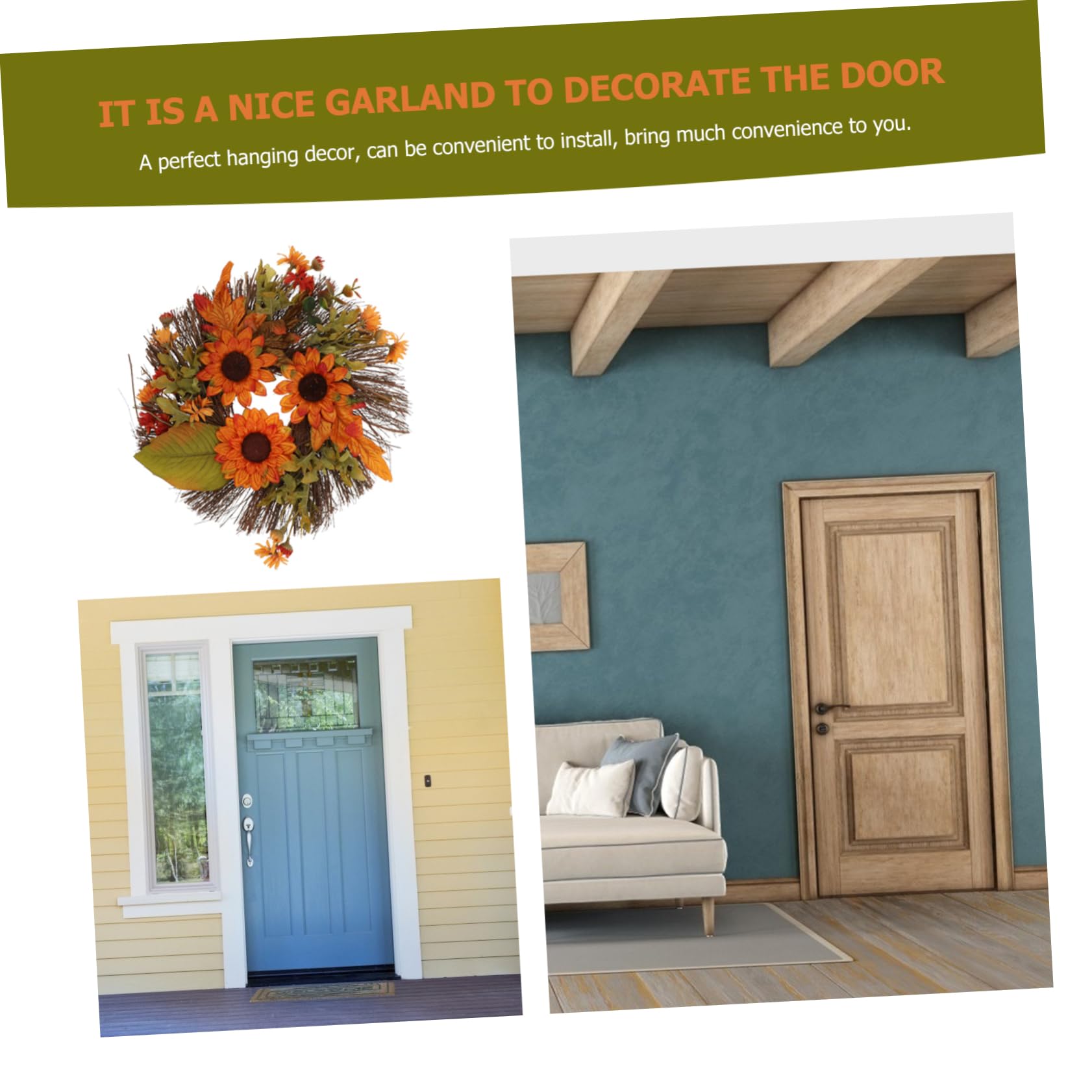 TOPBATHY 3 Pezzi Squisita Ghirlanda Di Girasole Lampada Ghirlanda Luminosa Porta Appesa Decorazione Per Matrimonio Casa Negozio Decorazioni