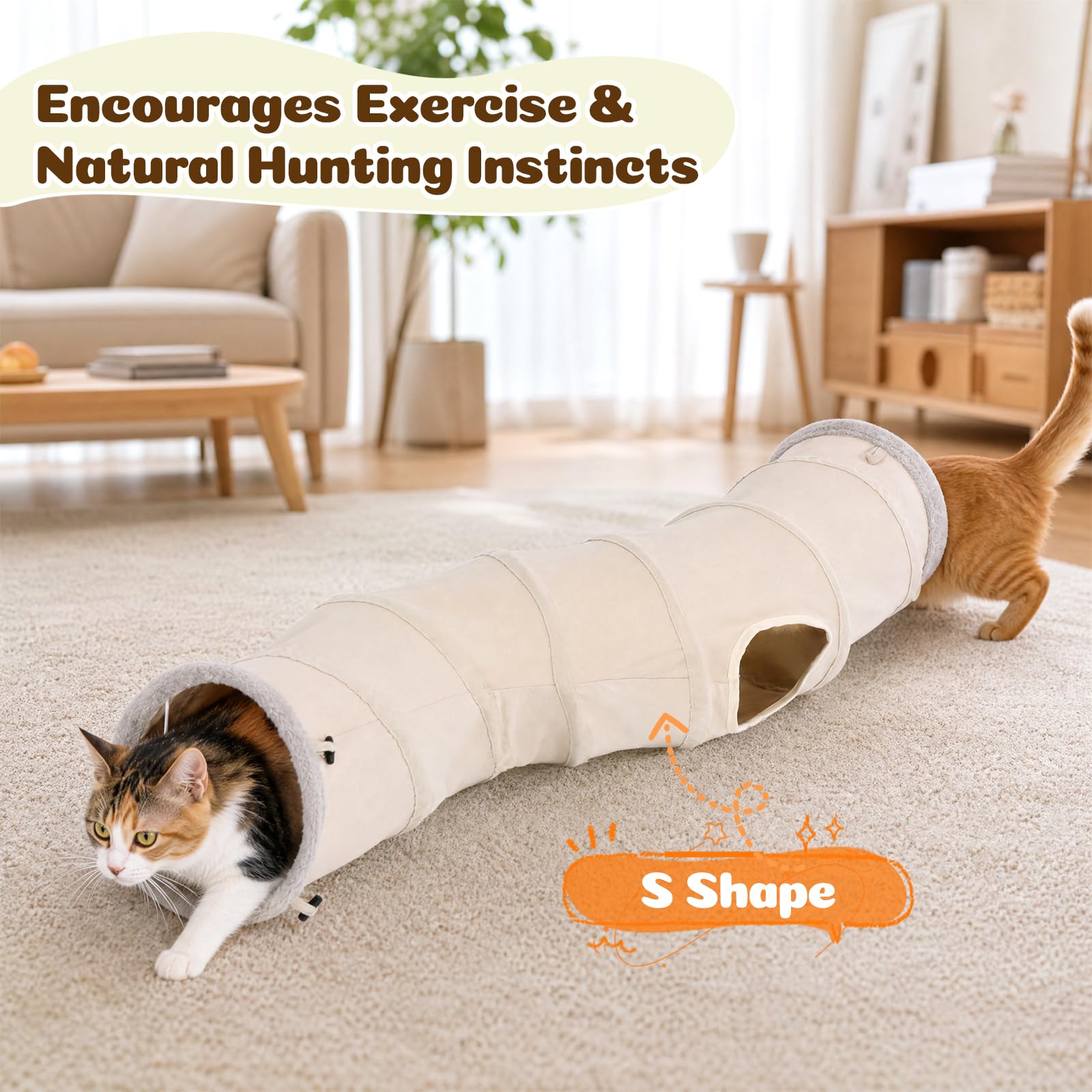 Ownpets Tunnel per gatti a forma di S, diametro 25 cm