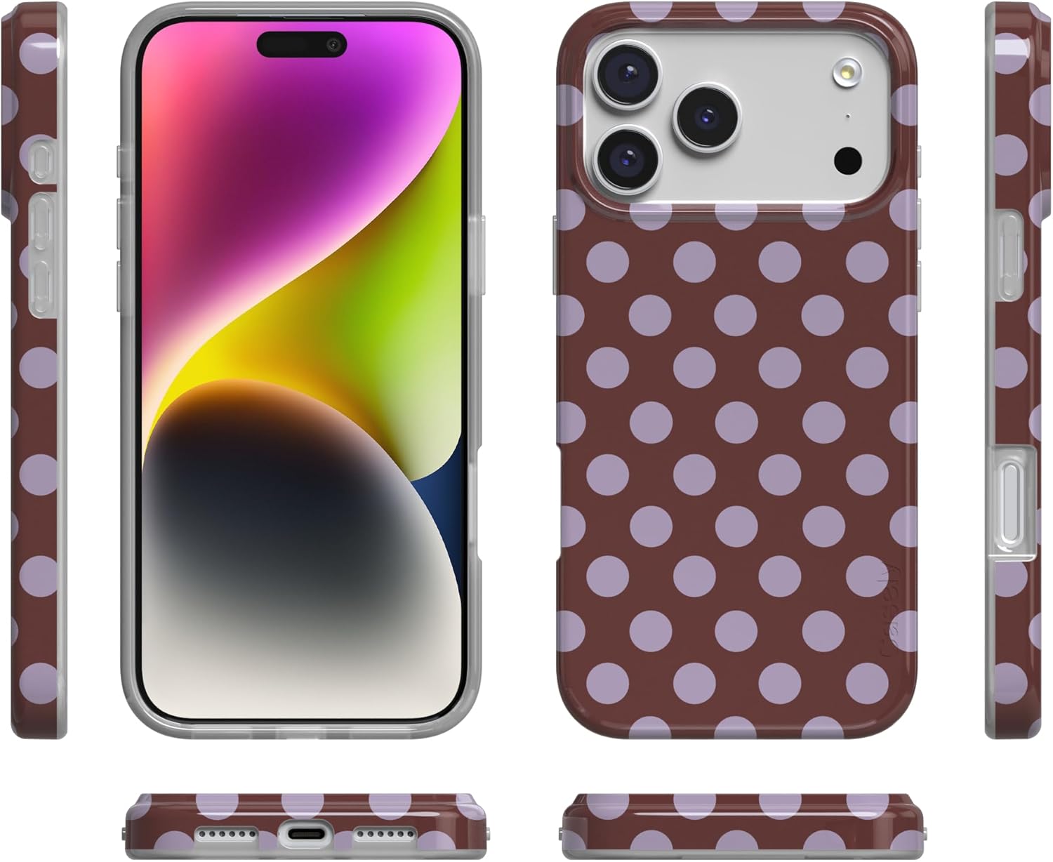 Casely iPhone 17 Pro Max Case | Spotted in SoHo | Burgundy Polka Dot | Compatible with MagSafe | Classic Ultra Slim Design