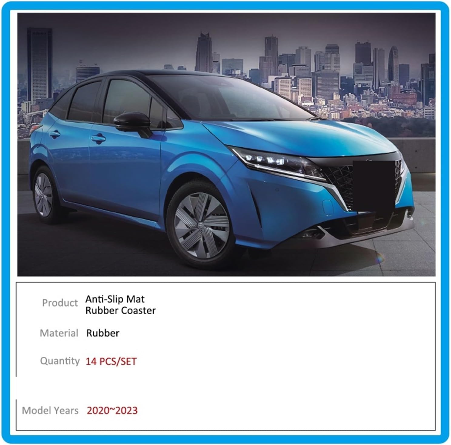 Non-Slip Rubber Mat Door Groove Cup Compatible with Nissan Note E13 2020 2021 2022 2023 Anti-Slip Cushion Gate Slot Car Interior Accessories(Red)