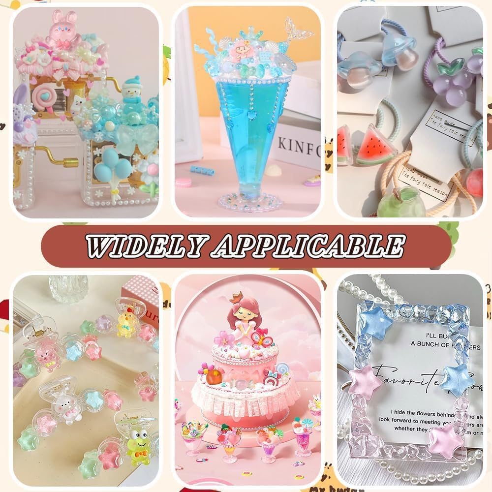 60Pcs Mixed Colors Slime Charms Assorted Cute Jelly Embellishments Bulk, Flatback Ornament Charms for Phone Junk Cases,Hairpins Scrapbooking Crafting & DIY Decoration - Image 4