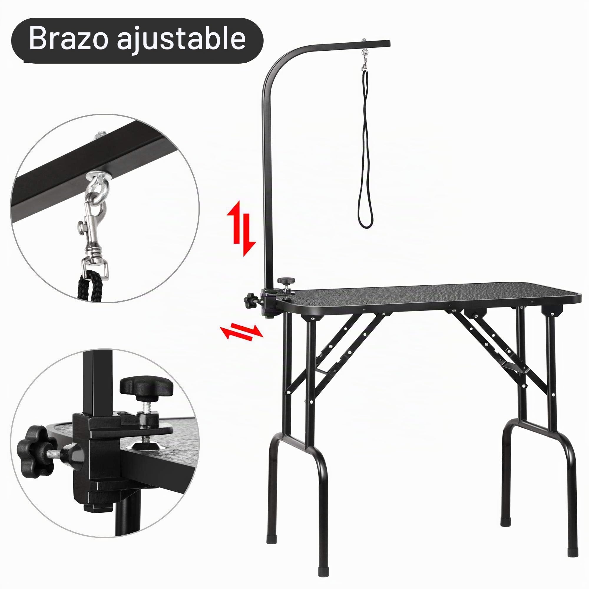 Yaheetech Mesa Peluquería para Perros Mesa Peluqueria Canina Mesa Plegable de Aseo para Canina Mascota Gatos/Altura Regulable
