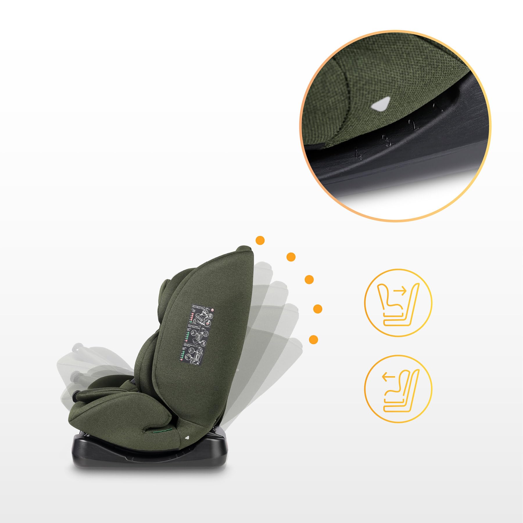 CARETERO - Kindersitz Auto Ohne Isofix - Autositz für Kinder 40-150 cm - Kinderautositz ab Geburt bis zum etwa 12. Lebensjahr - 5-stufige Neigungsverstellung - Mundi i-Size Beige
