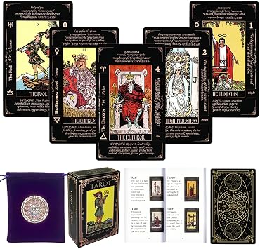 Tarot Cards for Beginners,Tarot Cards with Meanings on Them for Beginners to ExpertBlack