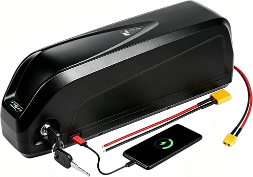 52V15Ah Ebike Battery, Lithium Battery Pack with 30A BMS for 200W-1000W Electric Bike and Motor E-Bike, USB Port,Safe Lock, Led Indicator Light.