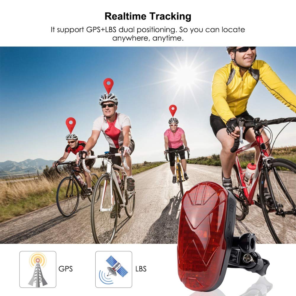 TKMARS TK906 GPS-Tracker Fahrrad, GPS Ortungsgerät für E-Bike Roller Motorrad Lenker, Echtzeit Peilsender und wasserdicht, 1800mAh-Akku, SOS-Alarm, kostenlose APP/Webplattform ohne ABO