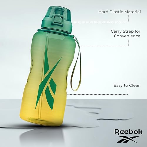 Miniatura 4 de Reebok Botella de agua deportiva de plástico premium, sin BPA, ideal para campamento, deportes, gimnasio y actividades al aire libre (64 onzas,