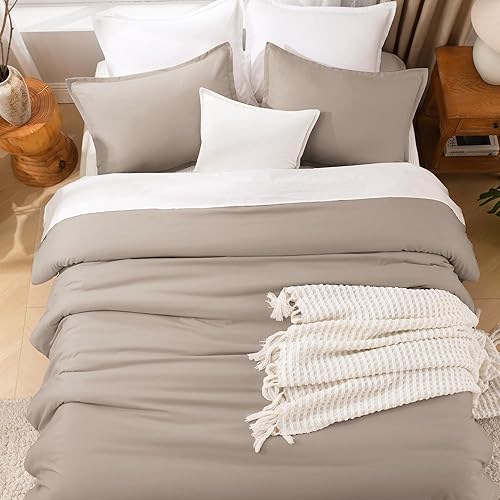 Miniatura 57 de Litanika - Juego de edredón de tamaño queen extragrande, 3 piezas, color verde salvia, ligero, unicolor, para todas las estaciones, esponjoso Verde