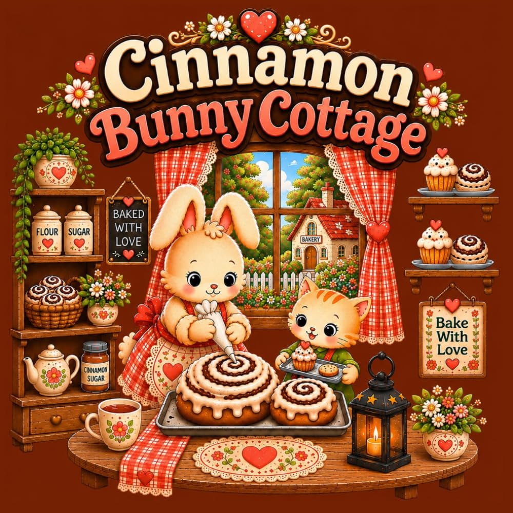 Cinnamon Bunny Cottage: Calm & Cozy Bakery Coloring Book for Adults (Calm and Cozy Coloring Books)