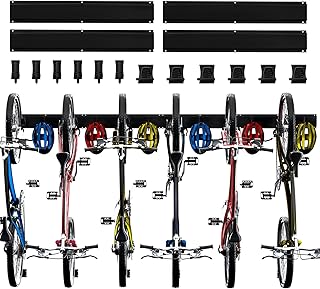 Bike Rack Garage,Bike Storage Rack,6 Heavy Duty Bike Storage Hangers & 6 Helmet Hooks Wall Mount Vertical Bicycle Hanger Indoor Bike Storage,For Home Space Saving,Stand Up To 500lbs,64 Inch (Black)