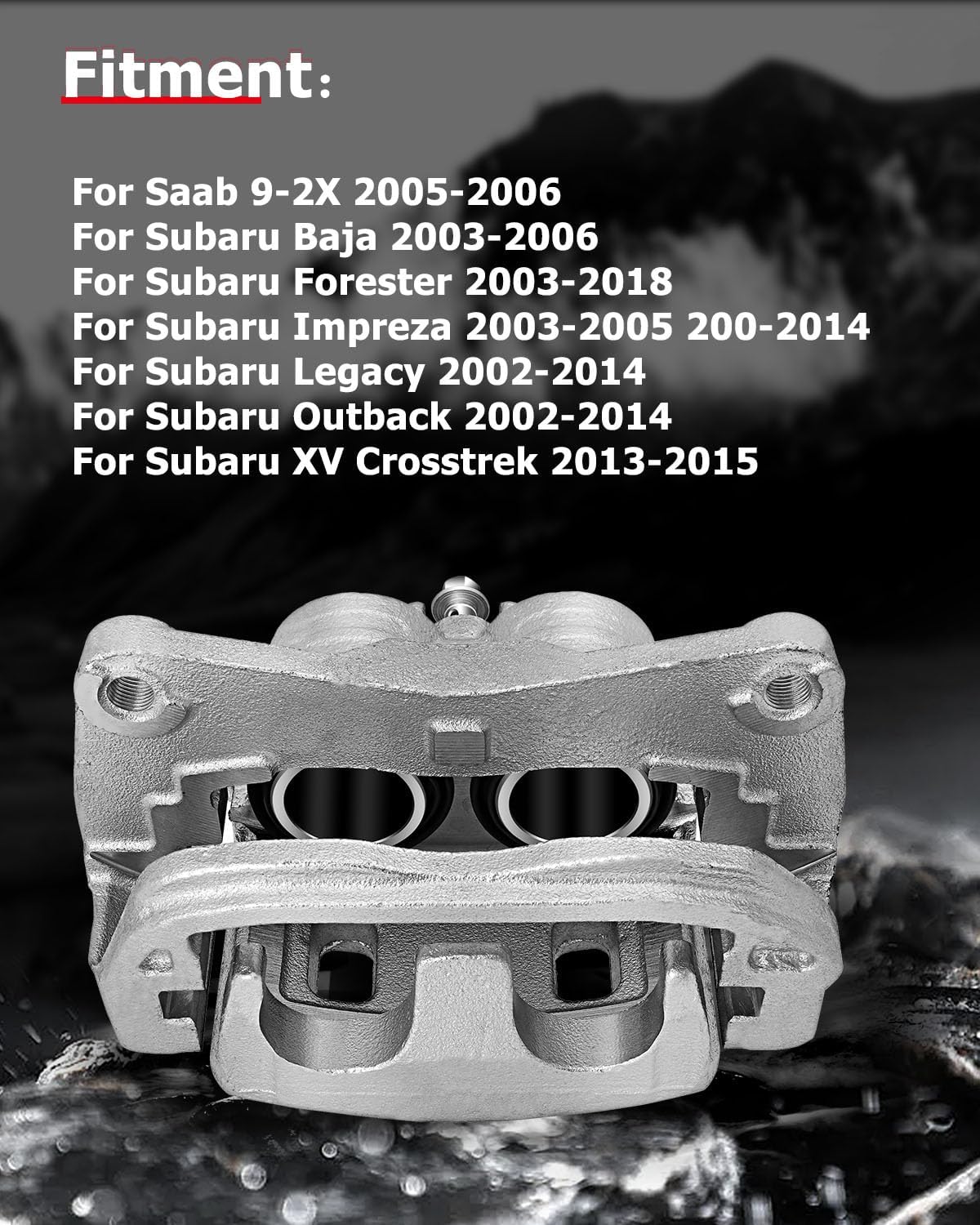 cciyu Front Right Brake Caliper Assembly w/Bracket 19B2682B For Saab For 9-2X,For Subaru For Baja/For Forester/For Impreza/For Legacy/For Outback/For XV Crosstrek