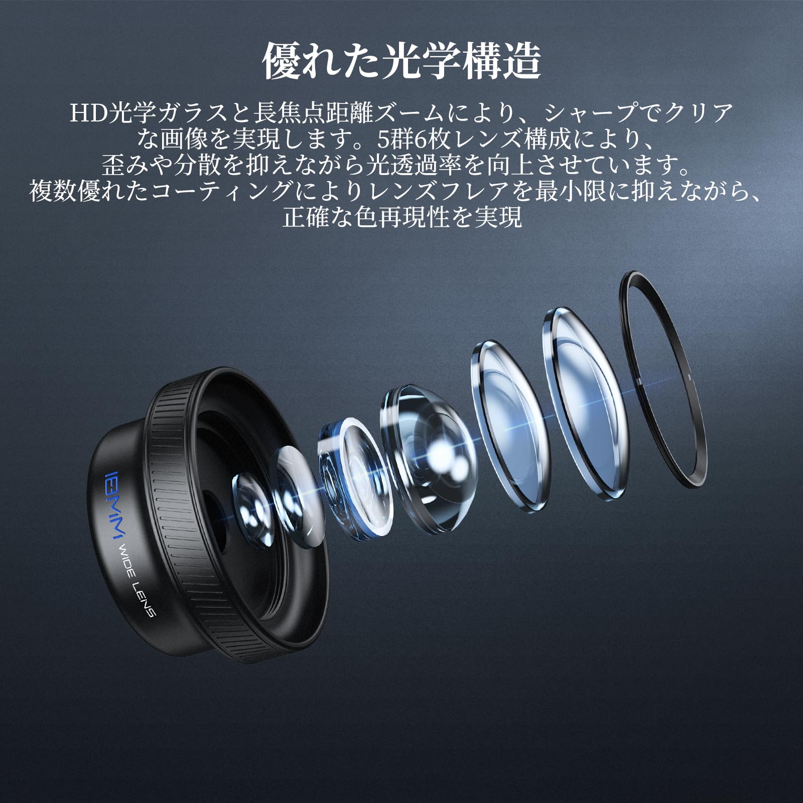 Amazon | NEEWER 18mm広角レンズ 17mmネジ/スマホカメラレンズクリップ