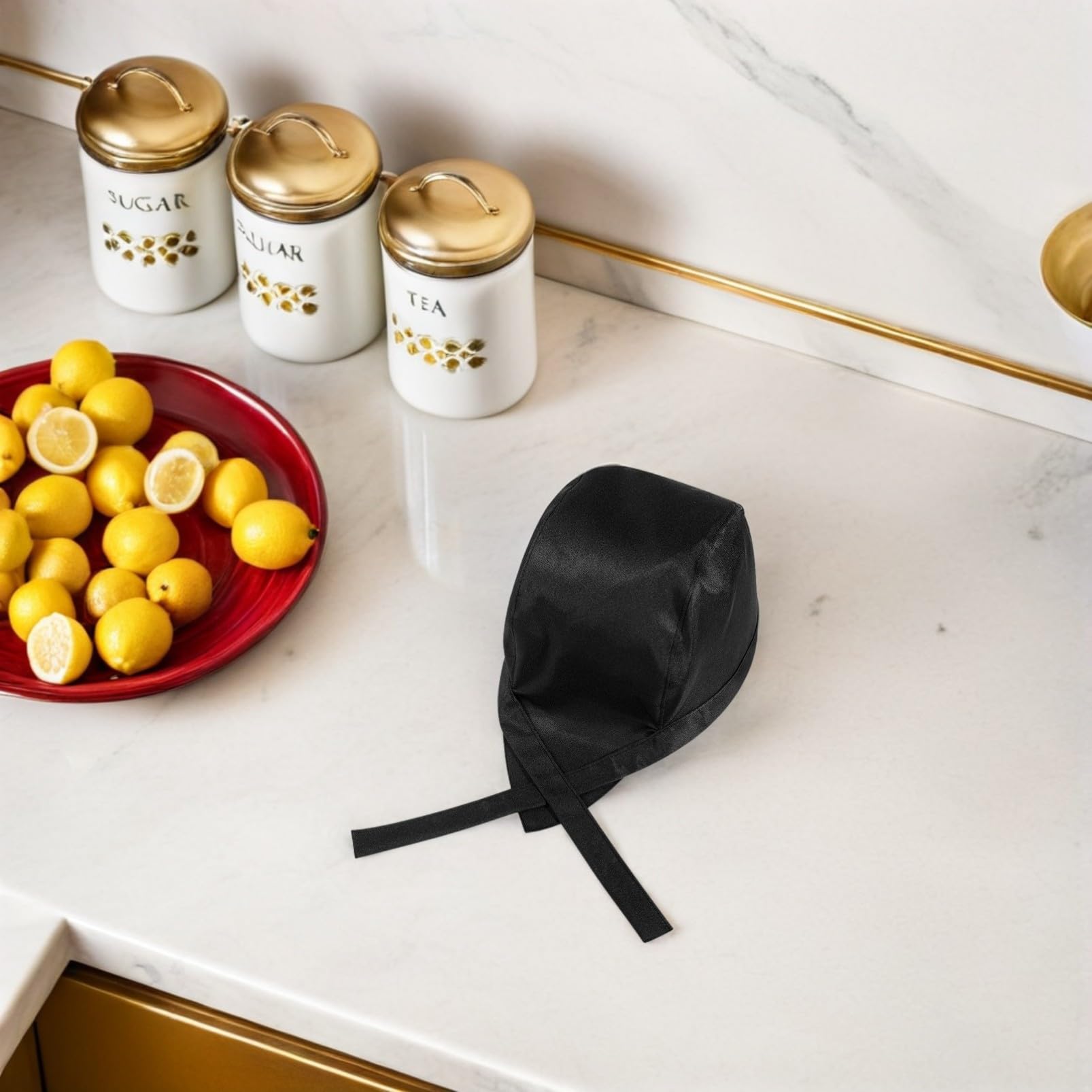 SHERCHPRY 12 Juegos De Gorros De Chef Negros con Espalda Elástica Ajustable para Hombre Y Mujer Gorros De Cocina Cómodos para Chefs 3 Unidades X 12