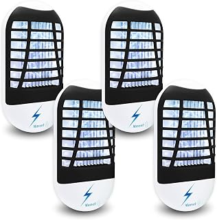 Bug Zapper Indoor, Electronic Fly Zapper Lamp for Home, Eliminates Gnats Fruit Flies Flying Pests - Non-Toxic - Silent - Effective Operation UV Insect Killer (ⅣBlack)