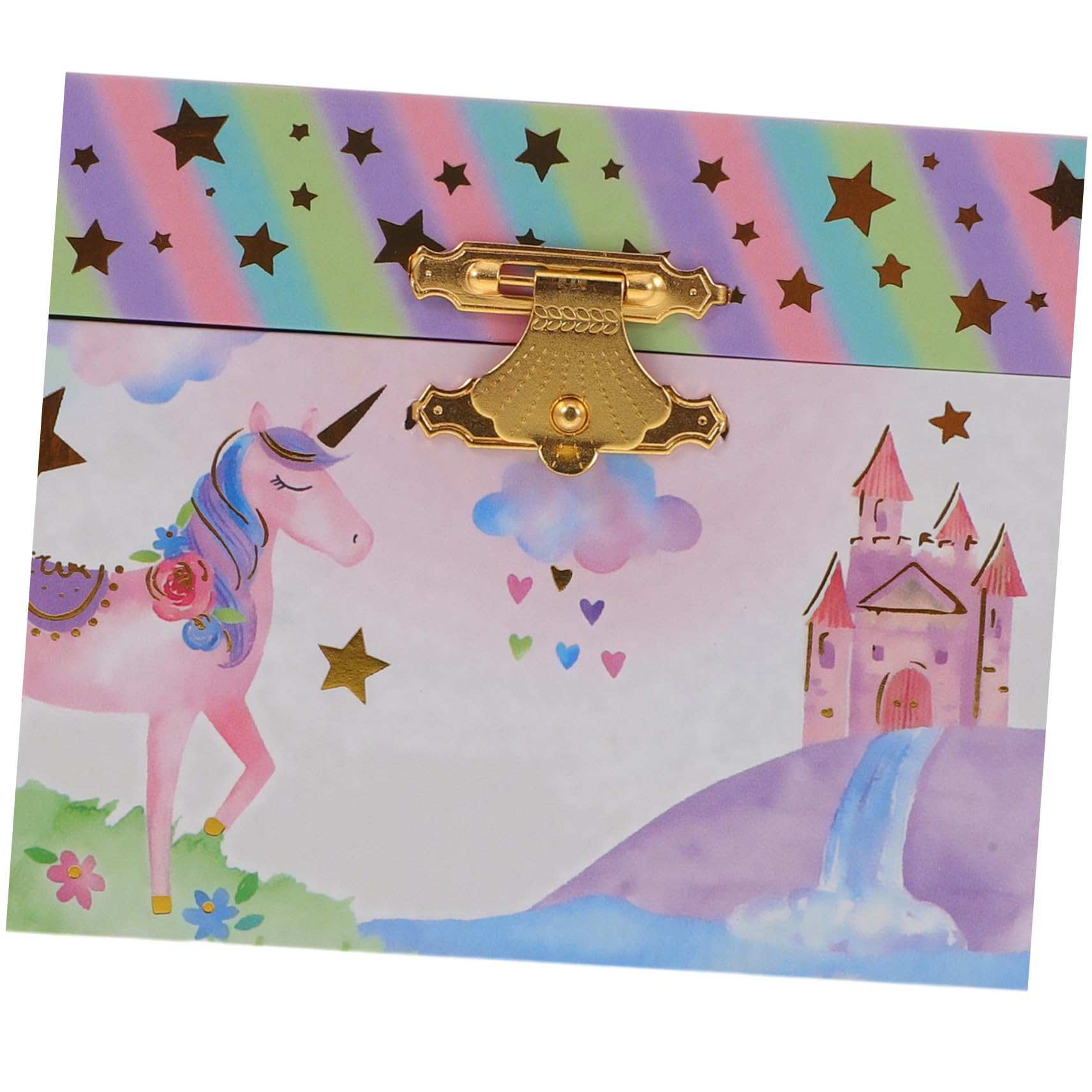 Joyero Musical de Unicornio para Niña con Almacenamiento Versátil de Madera y Metal, Caja Decorativa para Habitación Infantil y Obsequio de Cumpleaños