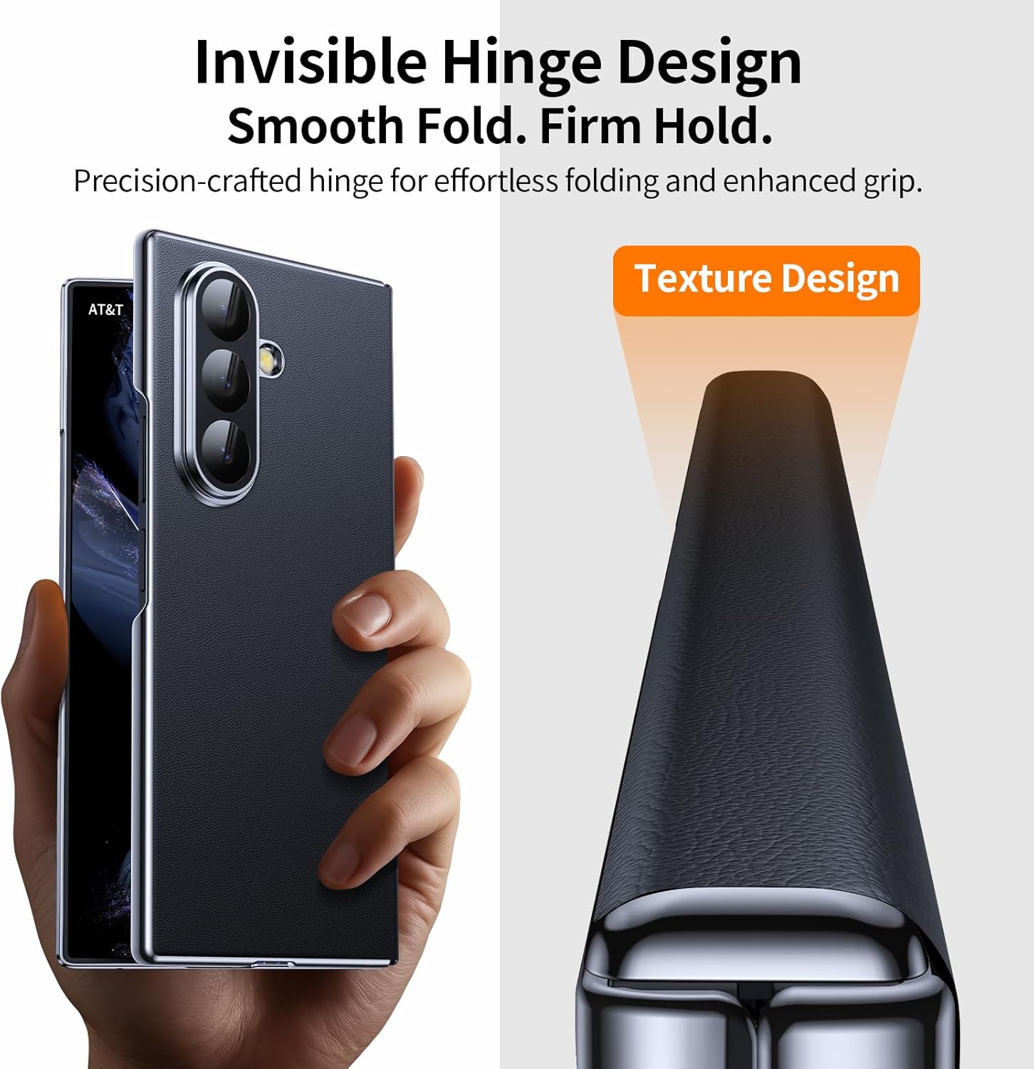 for Z Fold 7 Case Luxury Leather with Privacy Screen Protector [Hinge Protection],[Fit for Magsafe],Camera Protection Magnetic for Samsung Galaxy Zfold 7 Case Black