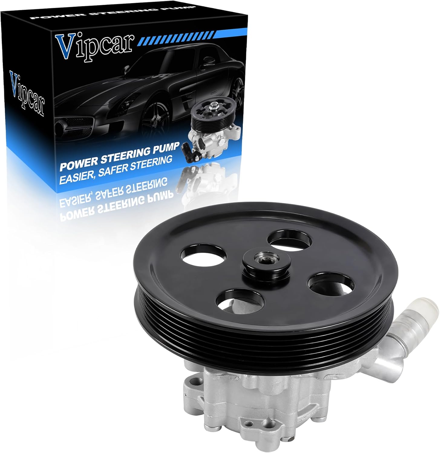 Power Steering Pump with Pulley – Compatible with 2007–2011 Jeep Wrangler 3.8L V6 Only – Replaces 20-1001 – Power Assist Pump Assembly