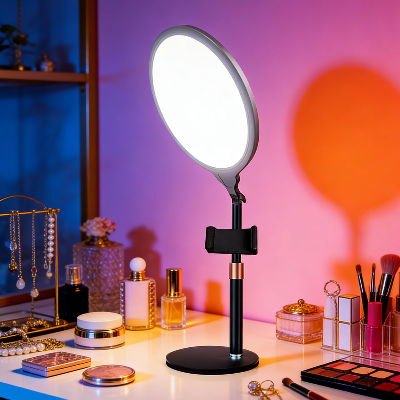 Luce Per Selfie LED a Luminosità Regolabile a Schermo Intero | Luce Ad Anello Con Regolazione Della Luminosità Per Riunioni Live Streaming Video Conferenza Podcast Vlog Trucco Home Office
