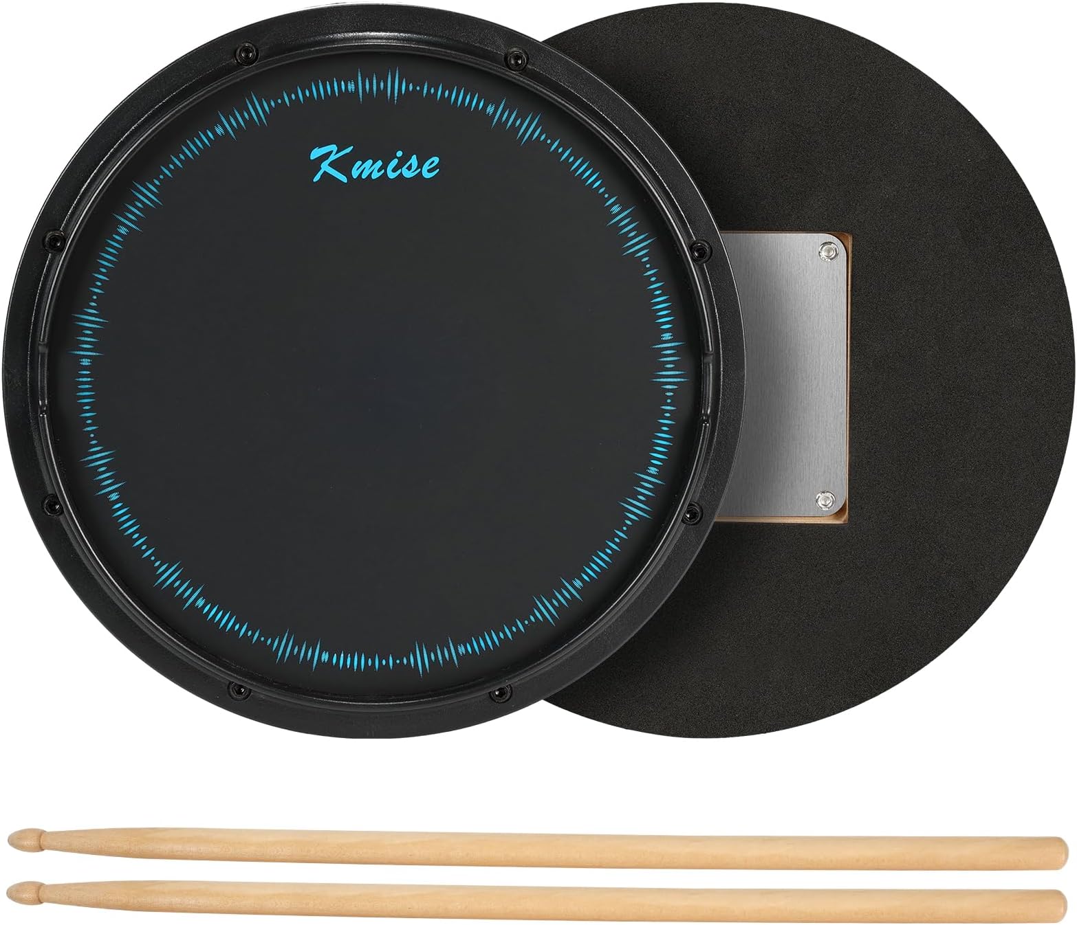 Drum Practice Pad, Horse Quiet 12 Inches Drum Pad Exercise Drumming Pads Kit Set Snare Drum Stand Devices Built-in Steel Balls for Professional Beginner Adult Drummer with Drum Sticks