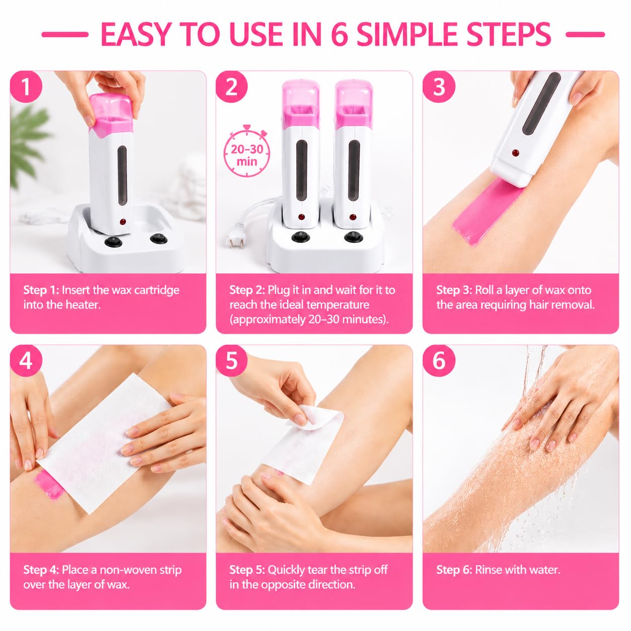 Scaldacera a doppia cartuccia, 110 V, macchina depilatoria professionale per uso domestico e salone, adatto per gambe, braccia, viso, ascelle e linea bikini