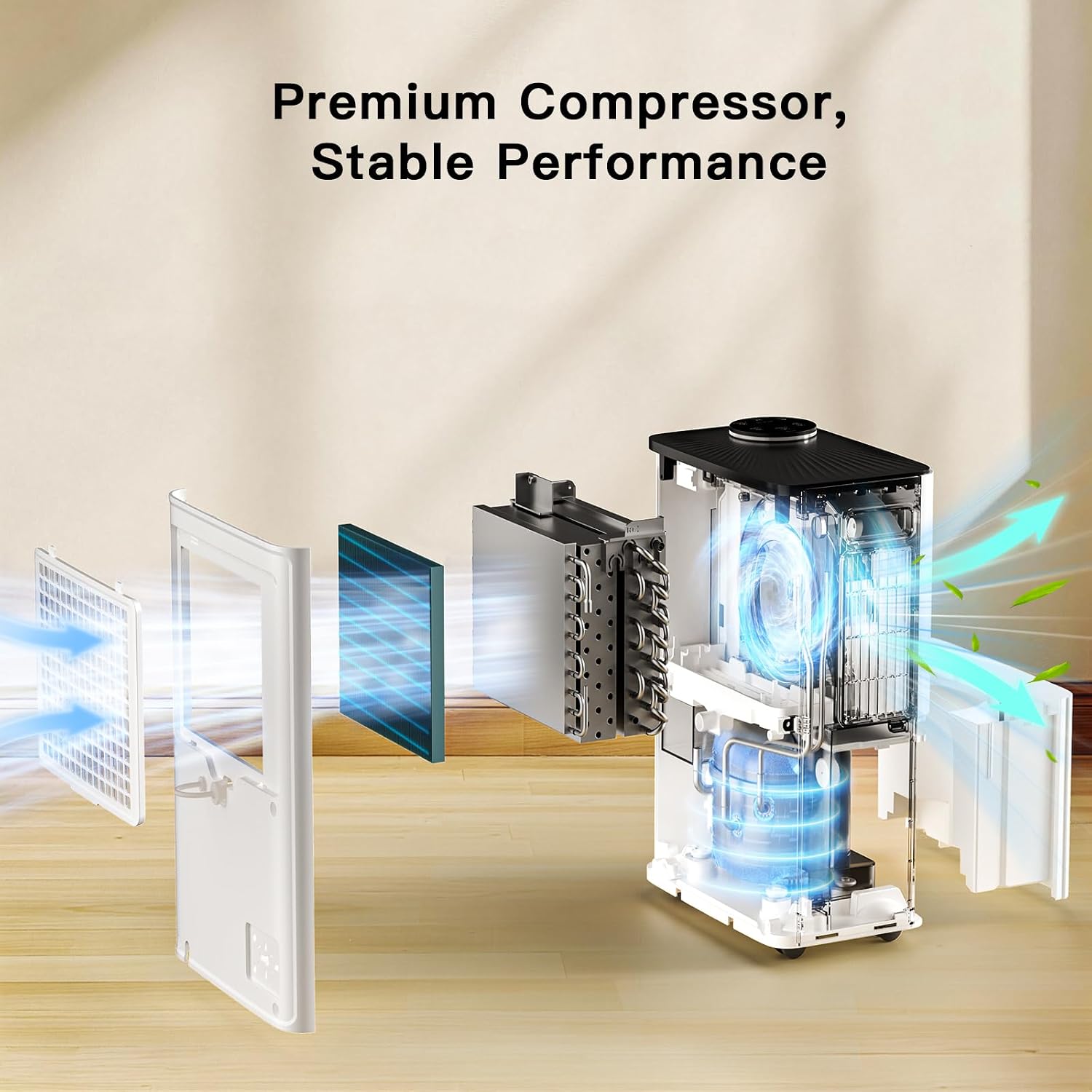 28.5 Pint Compressor Dehumidifier for Basement/Bathroom/Bedroom – 1500 Sq.Ft, WiFi/APP Control, Auto Defrost, Drain Hose, Child Lock & Laundry Drying 9