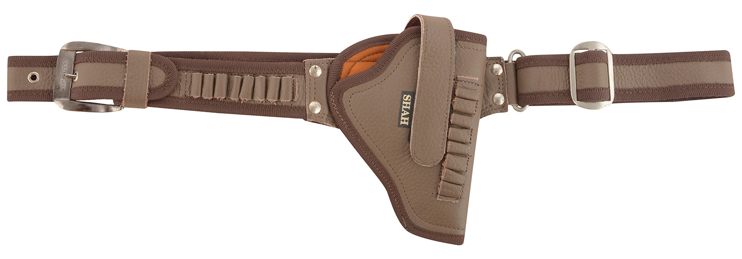 Shah Unisex Leather Revolver/Pistol Cover For .32 Bore With Belt (Brown)