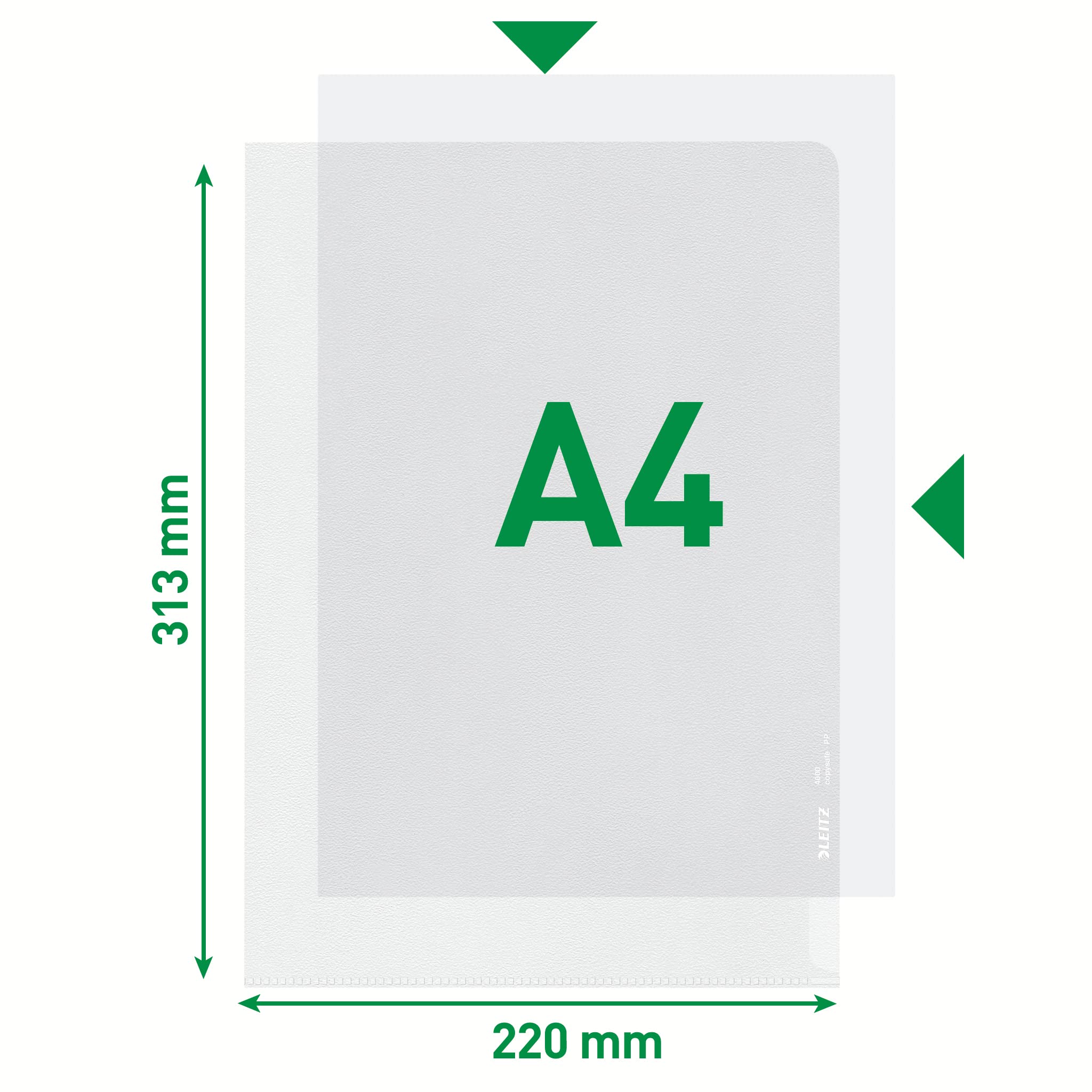 Image secondaire de Leitz-pochette plastique transparentes en polypropylène standard format a4 grainé-transparent-lot de 10