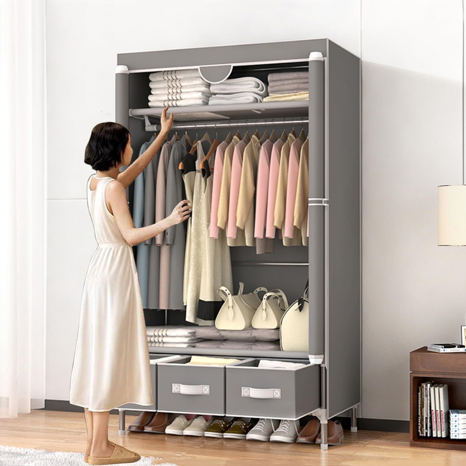 タンス【直接引取可】 Amazon｜ワードローブカバー付き おしゃれ クローゼット 洋服