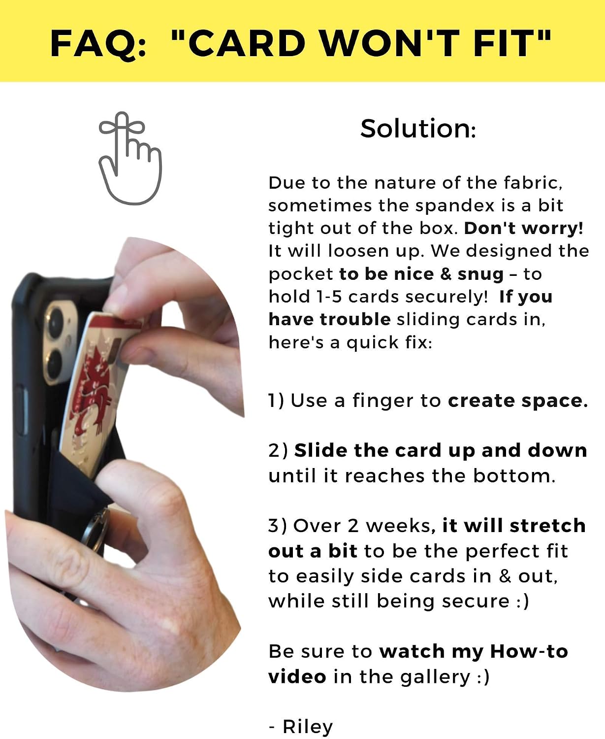 New 4-in-1 Stick-On Spandex Ring Wallet for iPhone 12, 11, XR & Any Phone + Magnetic + Finger Grip + Kickstand – Best Stretchy Card Holder, Sticks to Case (12, 11 Pro Max XR etc)