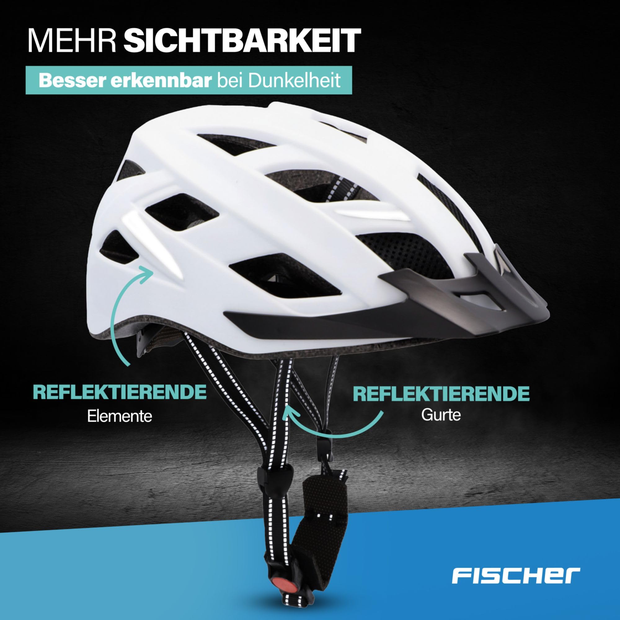 Fischer Casque de vélo Unisexe Urban Plus, Blanc, S/M, 52-59 cm