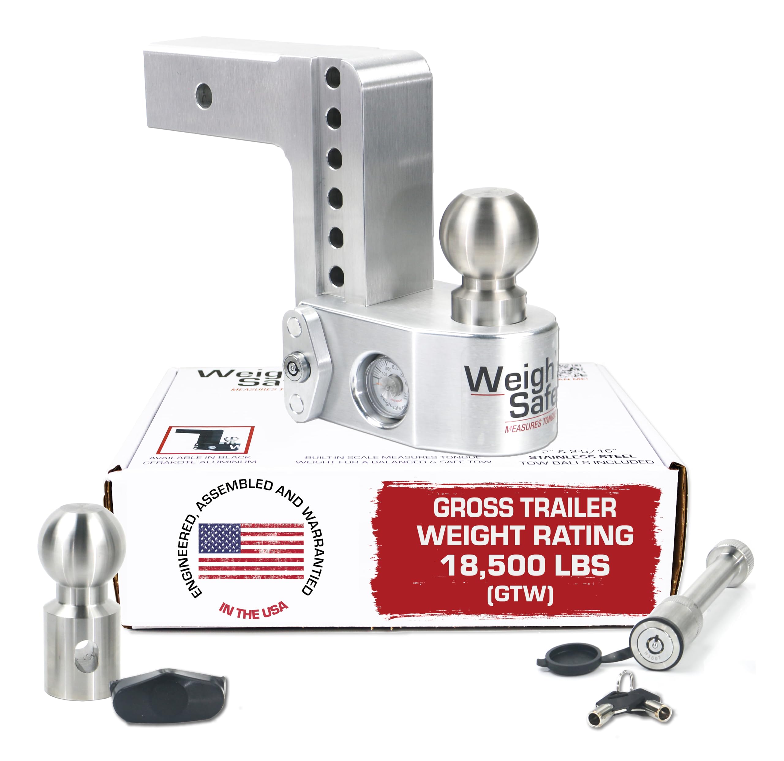 Weigh Safe Adjustable Trailer Hitch Ball Mount - 6