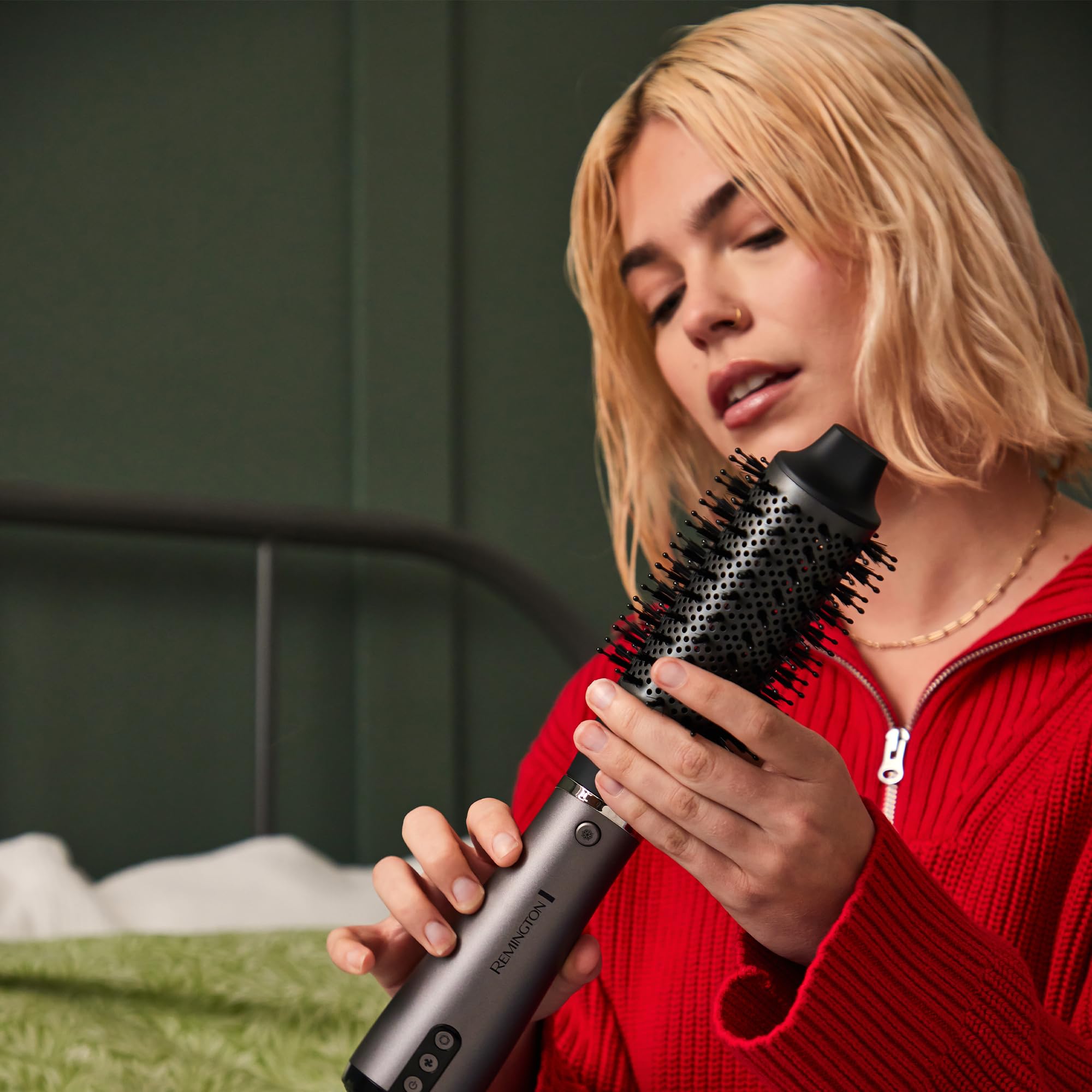 Remington Szczotka do ciepłego powietrza [3 nasadki do stylizacji, Intelligent StyleAdapt uczą się i spersonalizowane ciepło] PROluxe You (diamentowa powłoka ceramiczna, generator jonów, wzmacniacz