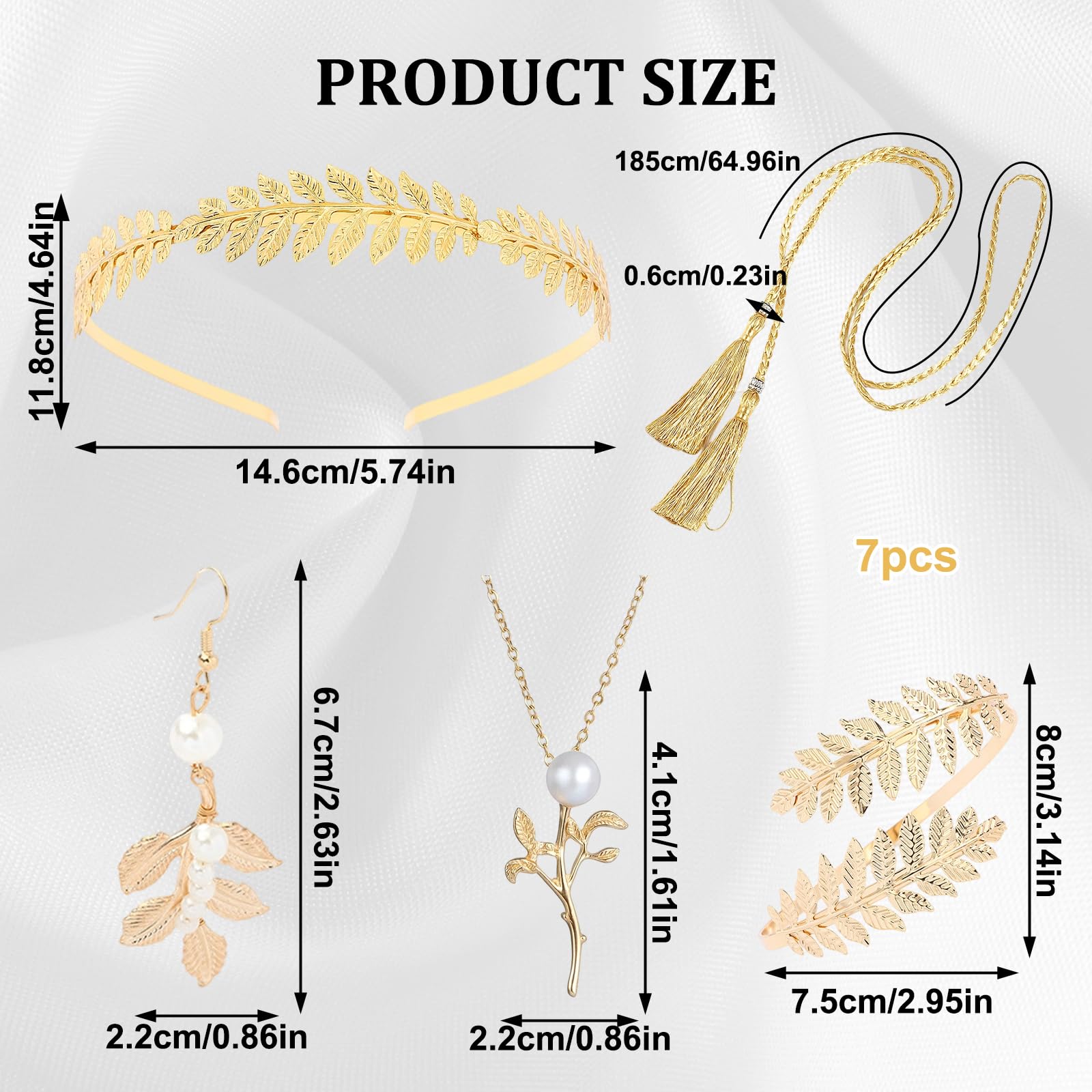 CBRPVT 7 Pcs Greek Goddess Accessories,Greek Goddess Costume Women,Greek Goddess Costume accessories,Suitable for Makeup Parties,Halloween Role-Playing and Themed Events - Image 2