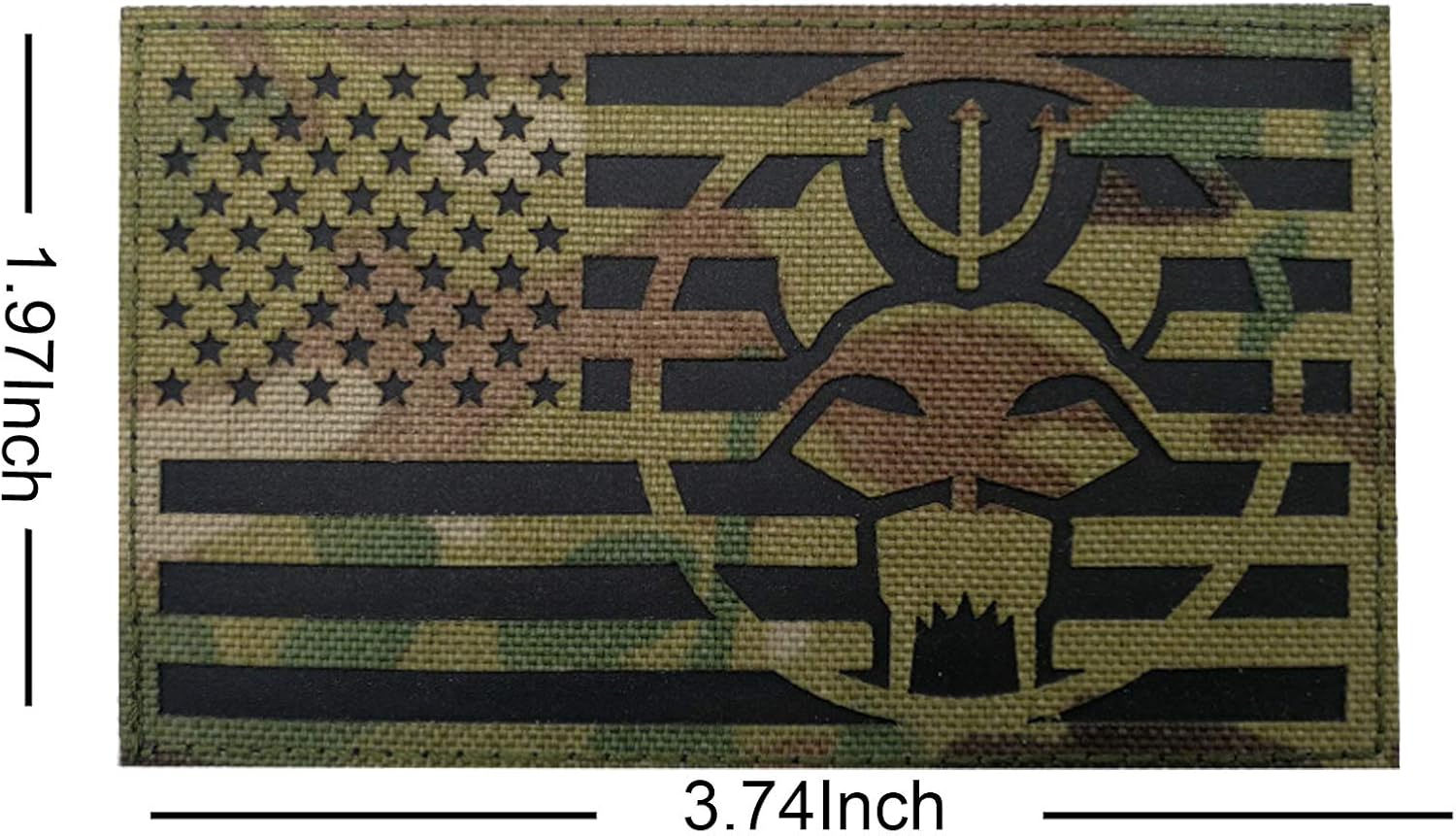 Trident Cat Head Infrared Reflective Patch, Customizable Personalized American Flag, Call Sign, Dont Tread On Me Army Military Tactical Fastener Hook Loop Backed Patches