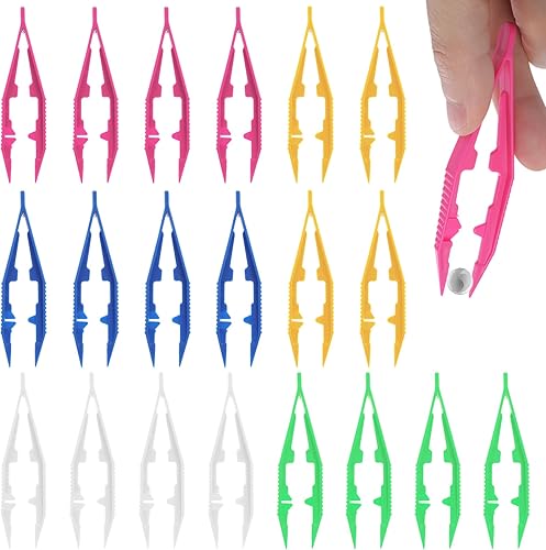 20 pinzas de plástico de varios colores, fusible de plástico de cinco colores, pinzas de cuentas de Abeillo hechas a mano, manualidades,