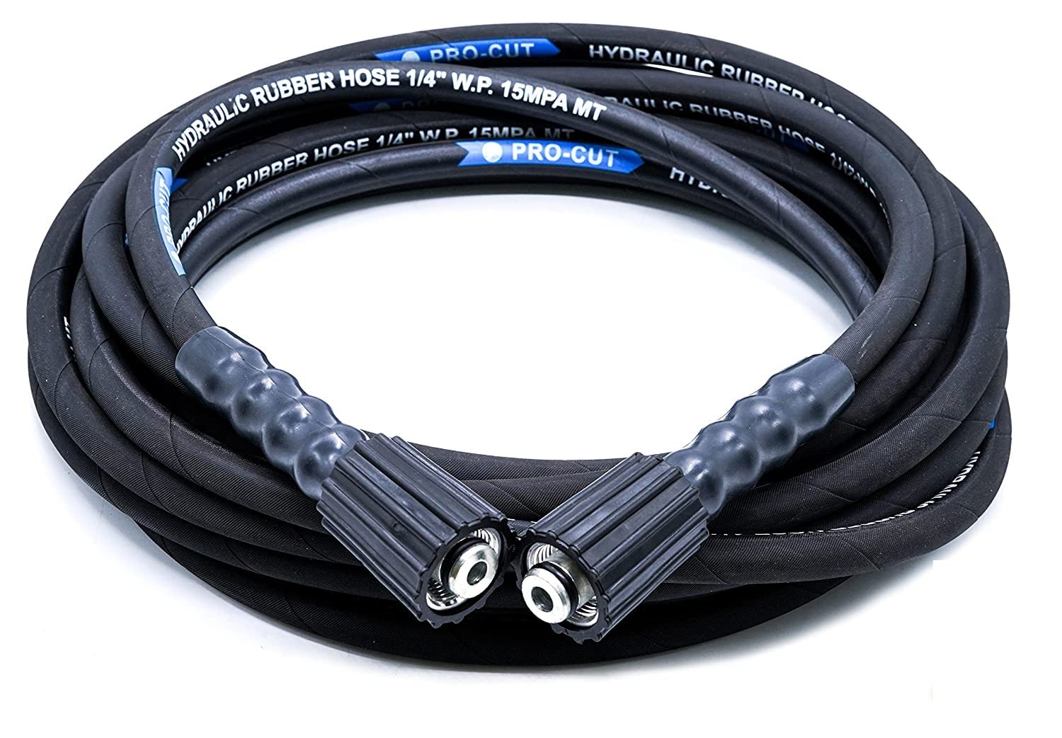 POWERTUFF Pressure Washer Hose Pipe Upto 2750 PSI Black Insaid Steel Mesh Molded Compatible For Pressure Washer Motares (7 Metar)