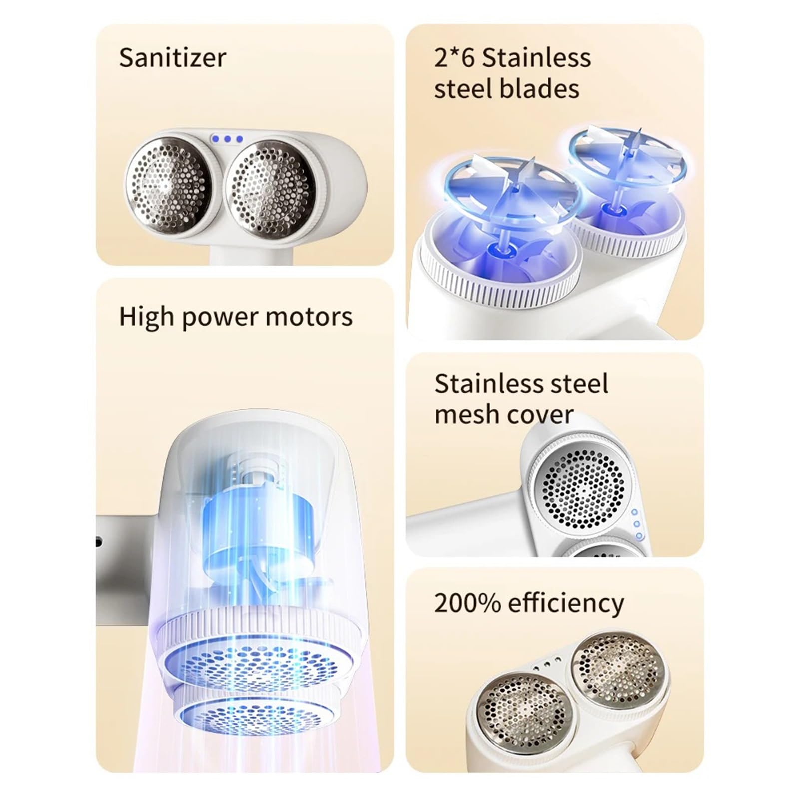 Levapelucchi Elettrico Levapelucchi elettrico a doppia testa for indumenti USB Fuzz Pellet Carica di regolazione a 3 velocità Il rasoio for tessuti rimuove Levapelucchi (Color : A)
